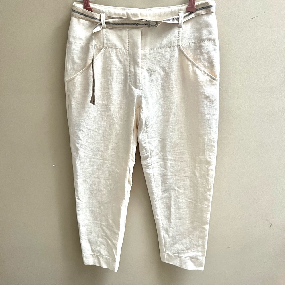 Leon Max cotton Blend Cropped Trousers with Belt size 4